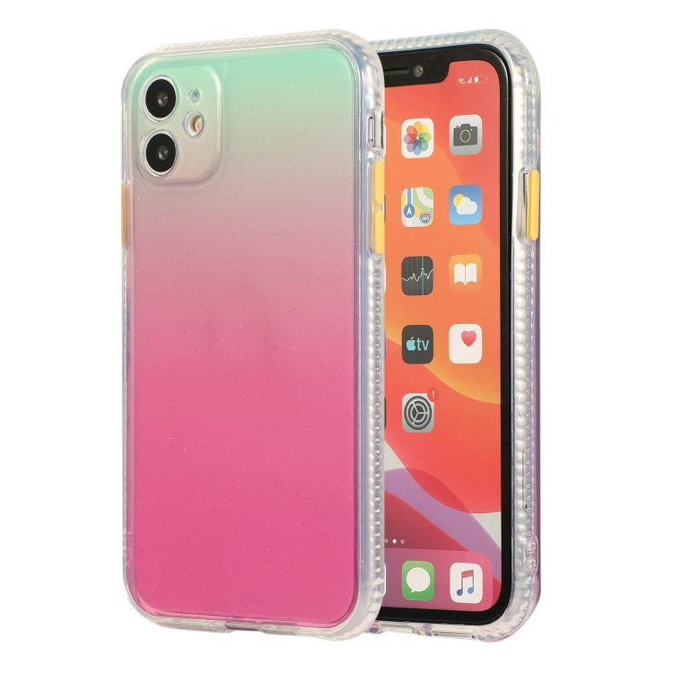 For iPhone 11 Pro Max Gradient Shockproof TPU + Acrylic Case with Detachable Buttons