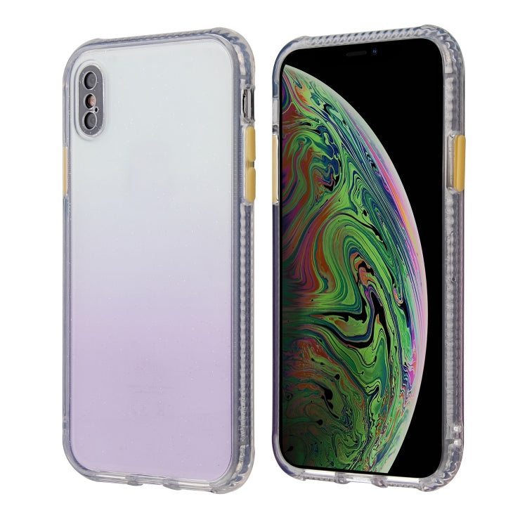 For iPhone XS Max Gradient Shockproof TPU + Acrylic Case with Detachable Buttons
