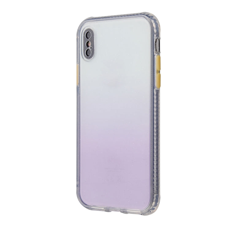 For iPhone XS Max Gradient Shockproof TPU + Acrylic Case with Detachable Buttons