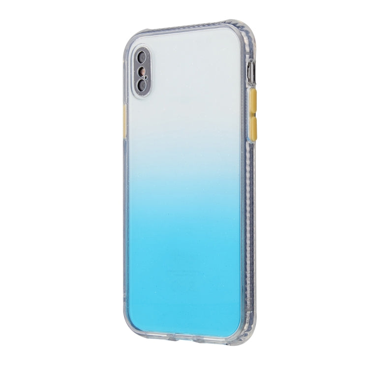 For iPhone XS Max Gradient Shockproof TPU + Acrylic Case with Detachable Buttons