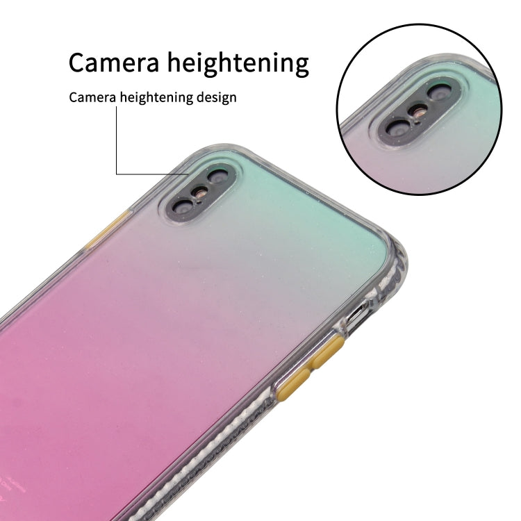 For iPhone XS Max Gradient Shockproof TPU + Acrylic Case with Detachable Buttons