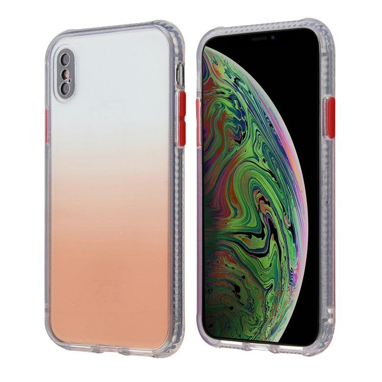 For iPhone XS Max Gradient Shockproof TPU + Acrylic Case with Detachable Buttons