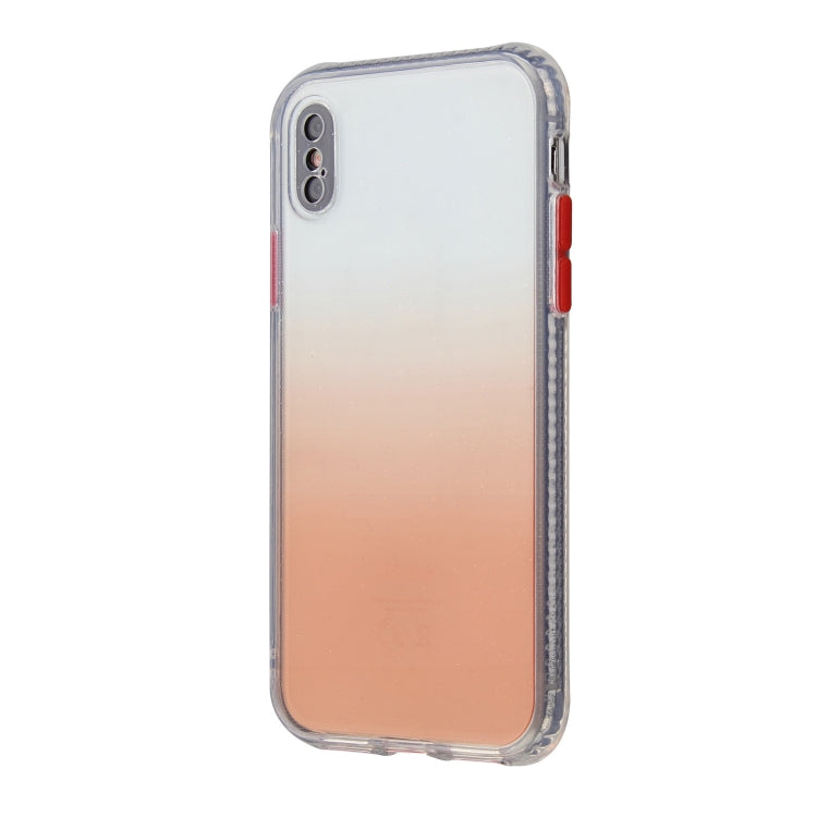 For iPhone XS Max Gradient Shockproof TPU + Acrylic Case with Detachable Buttons
