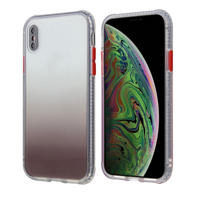 For iPhone XS Max Gradient Shockproof TPU + Acrylic Case with Detachable Buttons