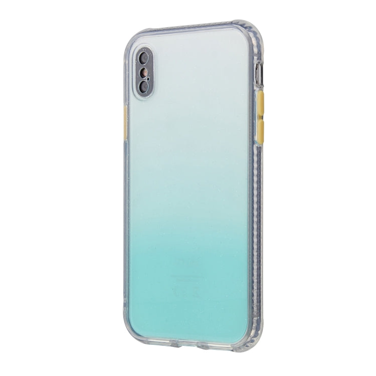 For iPhone XR Gradient Shockproof TPU + Acrylic Case with Detachable Buttons