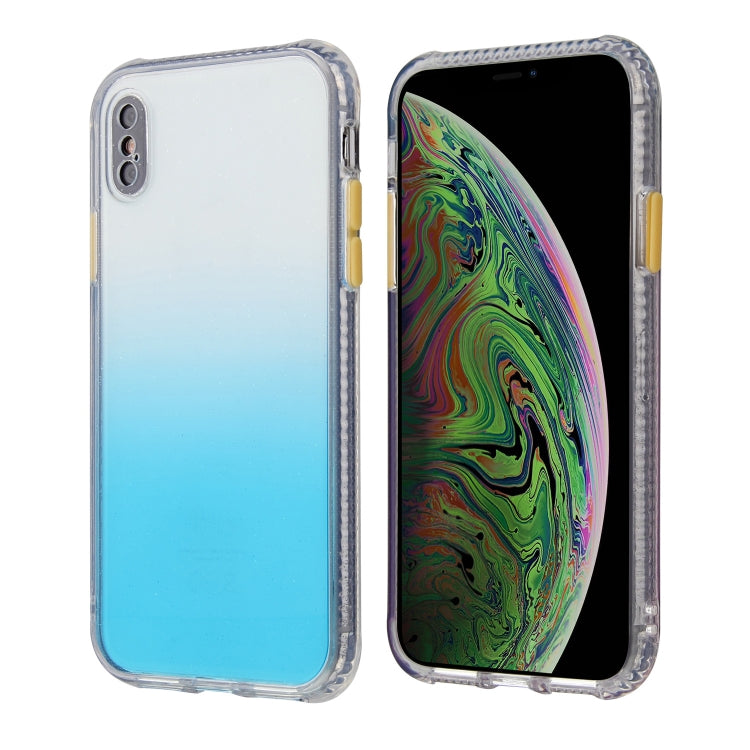 For iPhone XR Gradient Shockproof TPU + Acrylic Case with Detachable Buttons