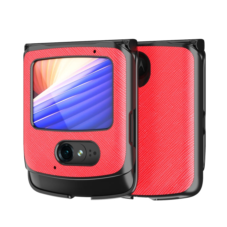 For Motorola Razr 2020 Leather Texture + PC Full Coverge Folding Case