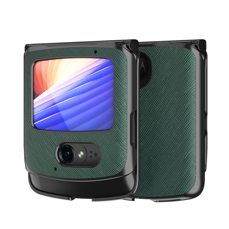 For Motorola Razr 2020 Leather Texture + PC Full Coverge Folding Case