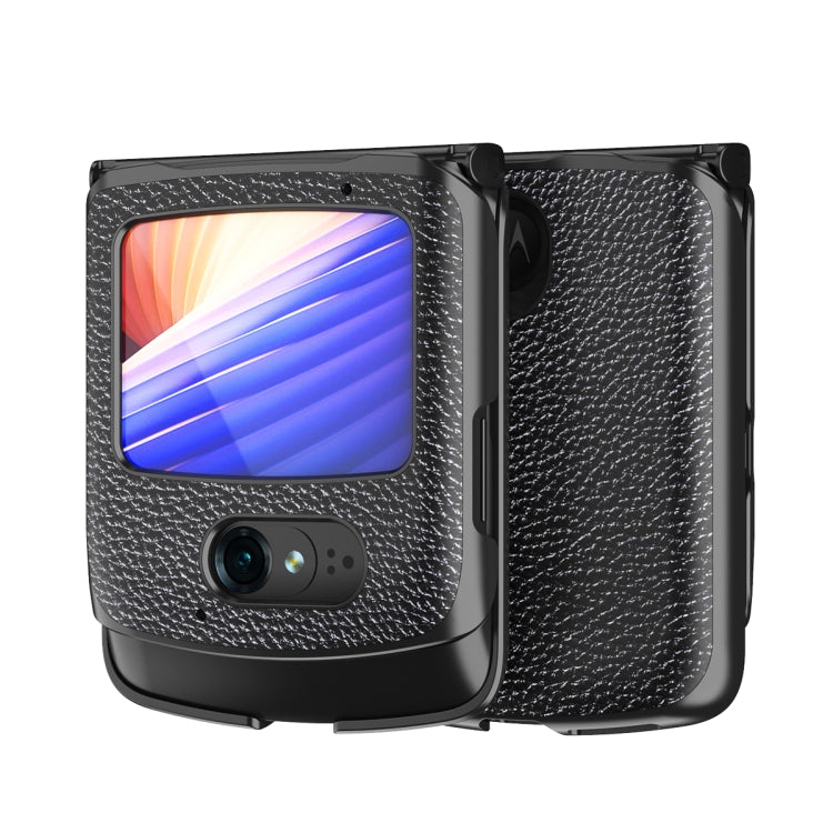For Motorola Razr 2020 Leather Texture + PC Full Coverge Folding Case