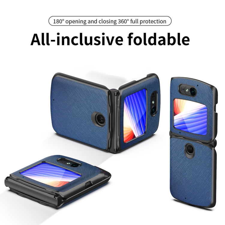 For Motorola Razr 2020 Leather Texture + PC Full Coverge Folding Case