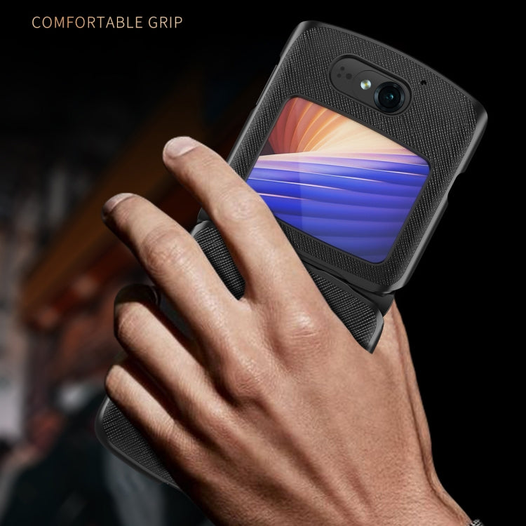 For Motorola Razr 2020 Leather Texture + PC Full Coverge Folding Case