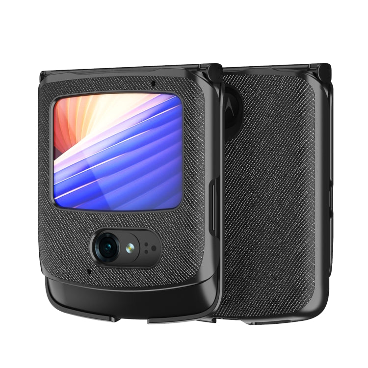 For Motorola Razr 5G Leather Texture + PC Full Coverge Folding Case