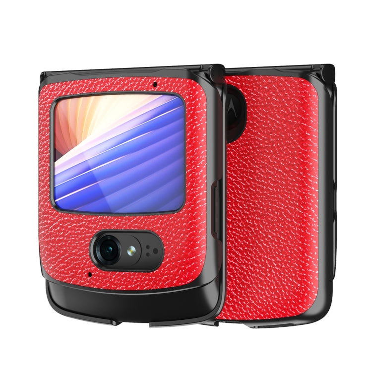 For Motorola Razr 5G Leather Texture + PC Full Coverge Folding Case