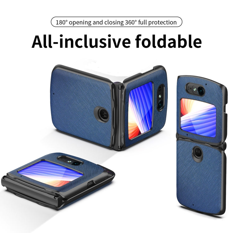 For Motorola Razr 5G Leather Texture + PC Full Coverge Folding Case