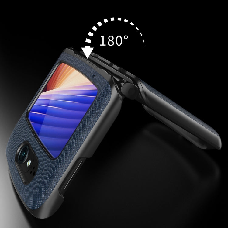 For Motorola Razr 5G Leather Texture + PC Full Coverge Folding Case