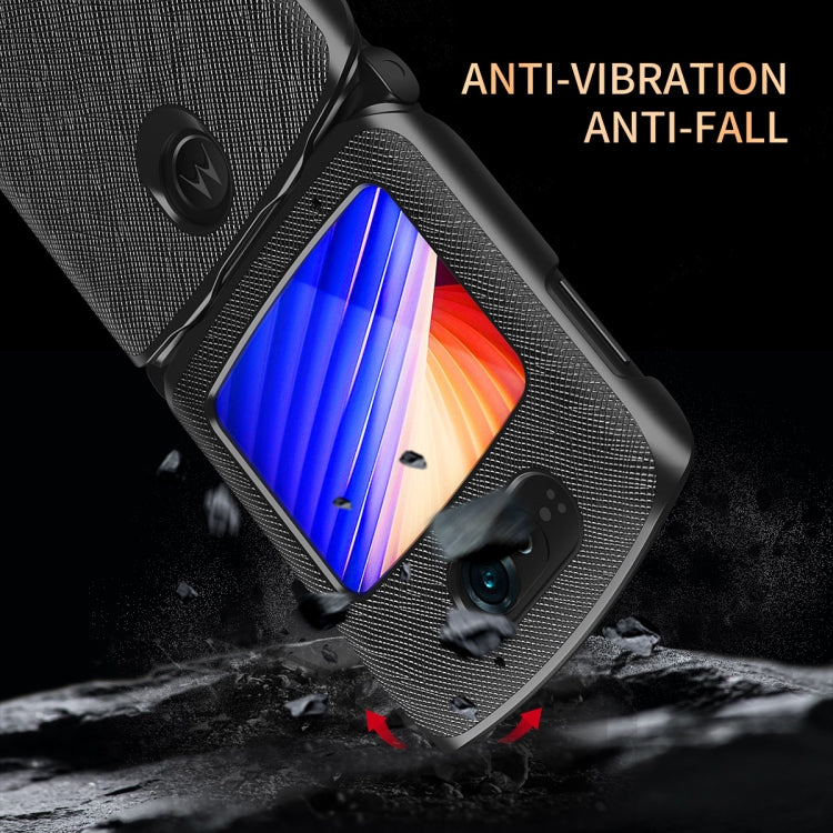 For Motorola Razr 5G Leather Texture + PC Full Coverge Folding Case