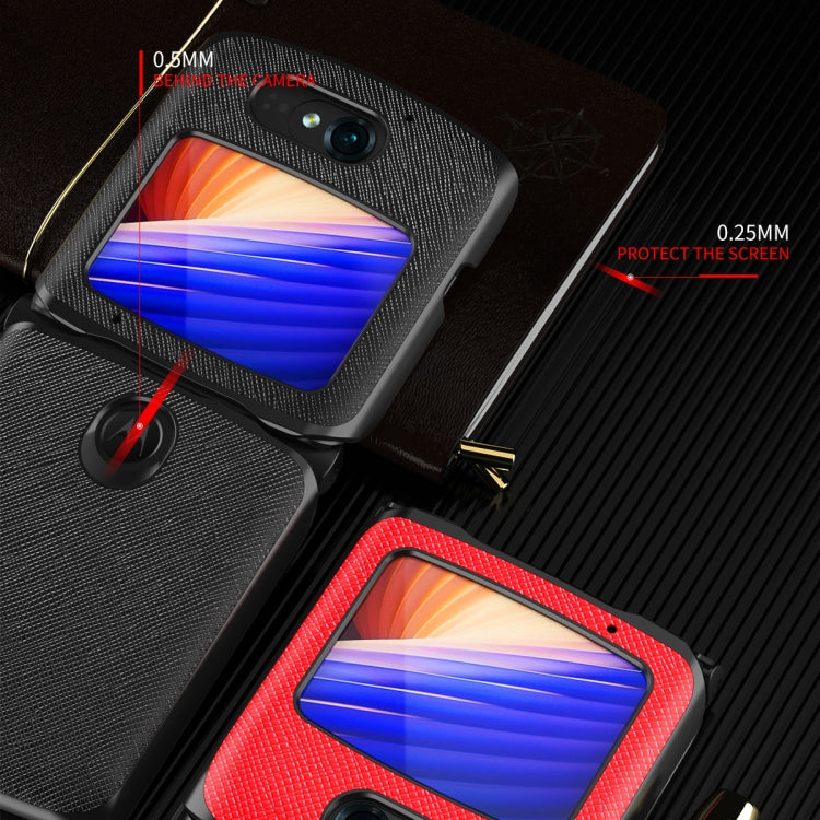 For Motorola Razr 5G Leather Texture + PC Full Coverge Folding Case