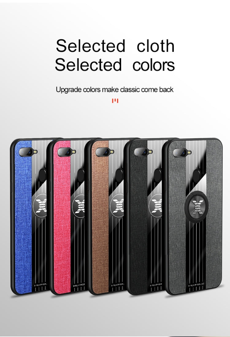 For OPPO A7 XINLI Stitching Cloth Textue Shockproof TPU Protective Case