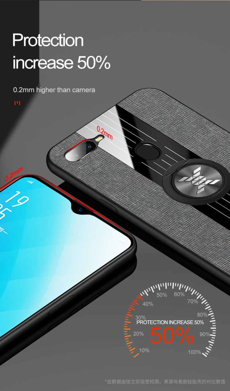 For OPPO A7 XINLI Stitching Cloth Textue Shockproof TPU Protective Case