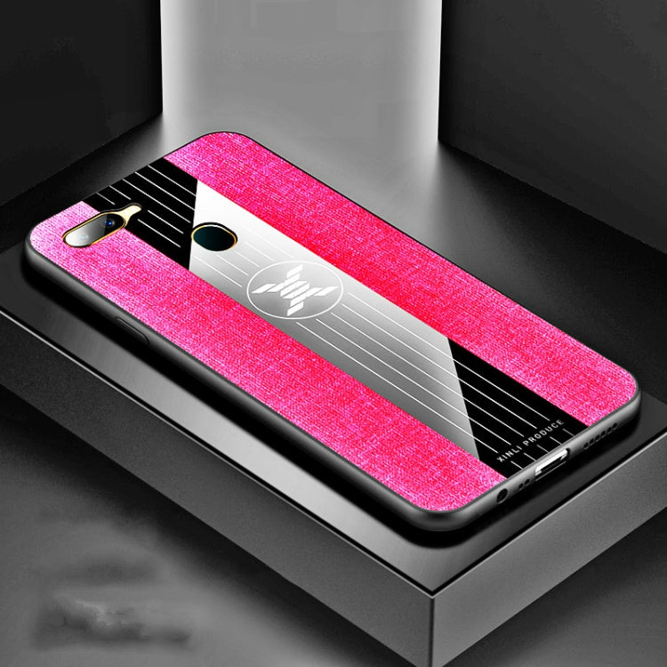 For OPPO A7 XINLI Stitching Cloth Textue Shockproof TPU Protective Case