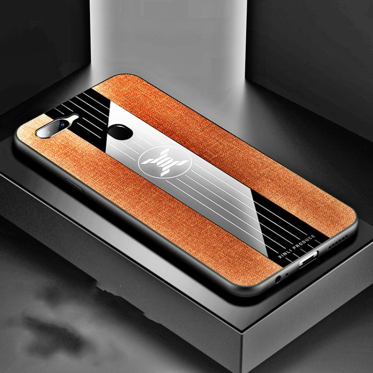 For OPPO A7X / F9 XINLI Stitching Cloth Textue Shockproof TPU Protective Case