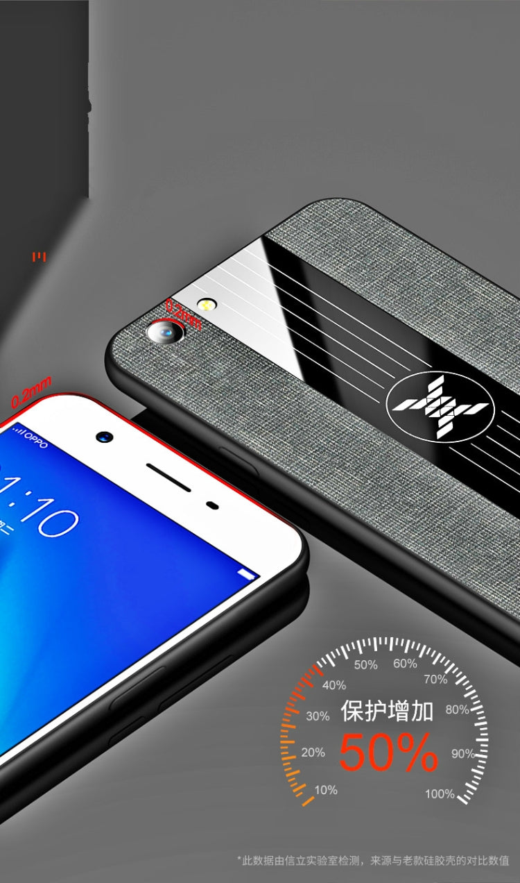 For OPPO  A57 XINLI Stitching Cloth Textue Shockproof TPU Protective Case