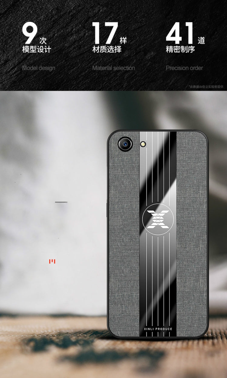 For OPPO A73 XINLI Stitching Cloth Textue Shockproof TPU Protective Case