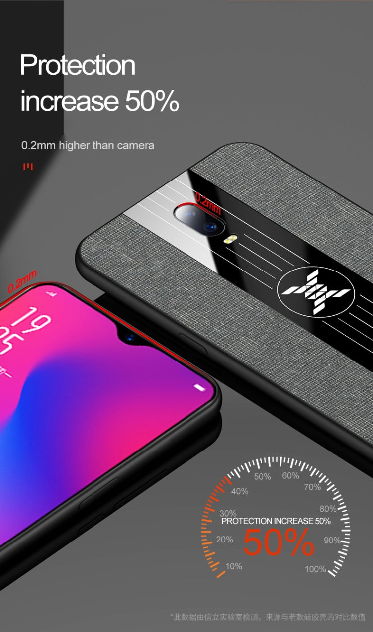 For OPPO R17 PRO XINLI Stitching Cloth Textue Shockproof TPU Protective Case