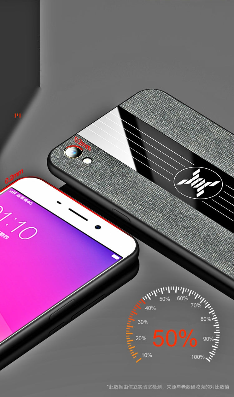 For OPPO R9 XINLI Stitching Cloth Textue Shockproof TPU Protective Case