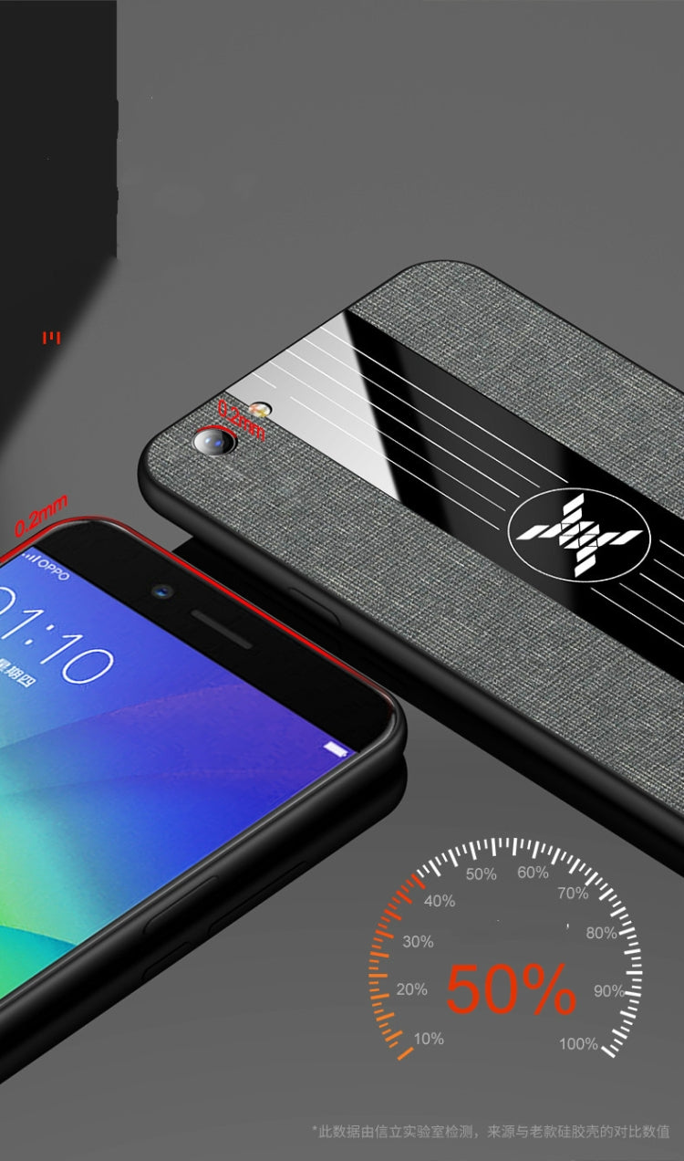 For OPPO R9S XINLI Stitching Cloth Textue Shockproof TPU Protective Case