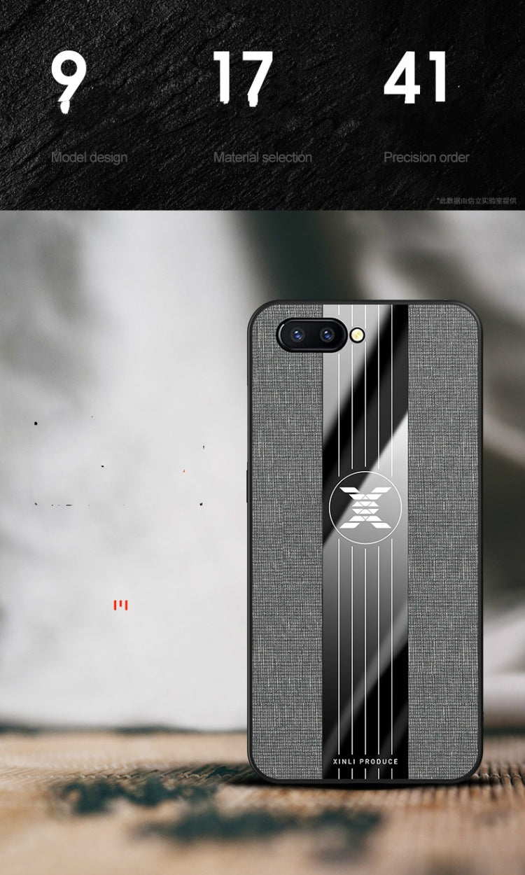 For OPPO R11 Plus XINLI Stitching Cloth Textue Shockproof TPU Protective Case