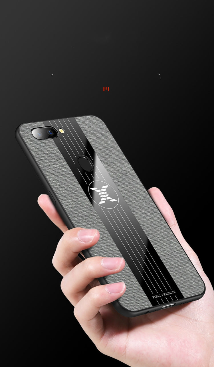 For OPPO  R11S Plus XINLI Stitching Cloth Textue Shockproof TPU Protective Case