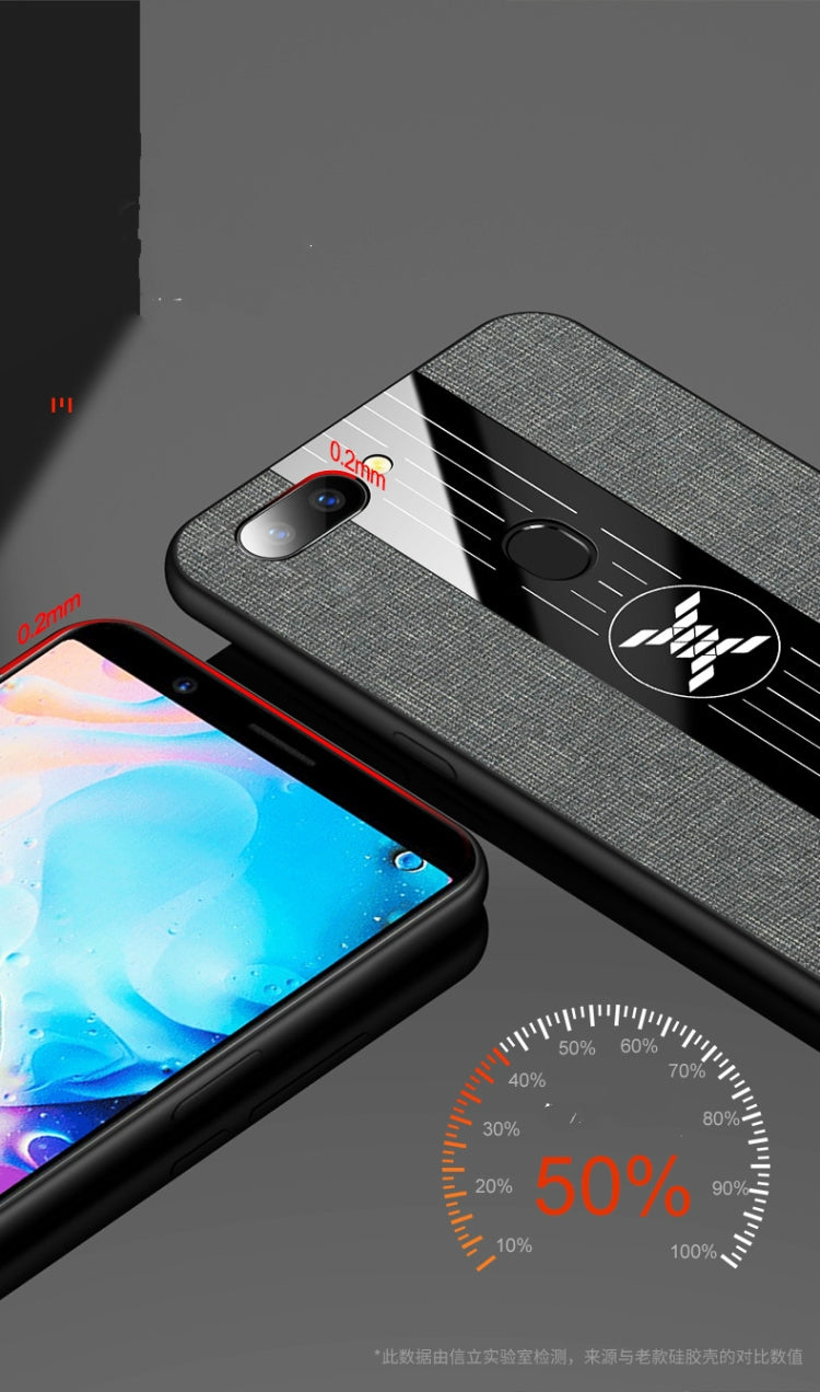 For OPPO  R11S Plus XINLI Stitching Cloth Textue Shockproof TPU Protective Case