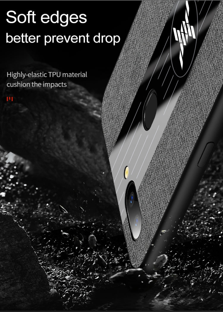 For OPPO R15 Standard Edition XINLI Stitching Cloth Textue Shockproof TPU Protective Case
