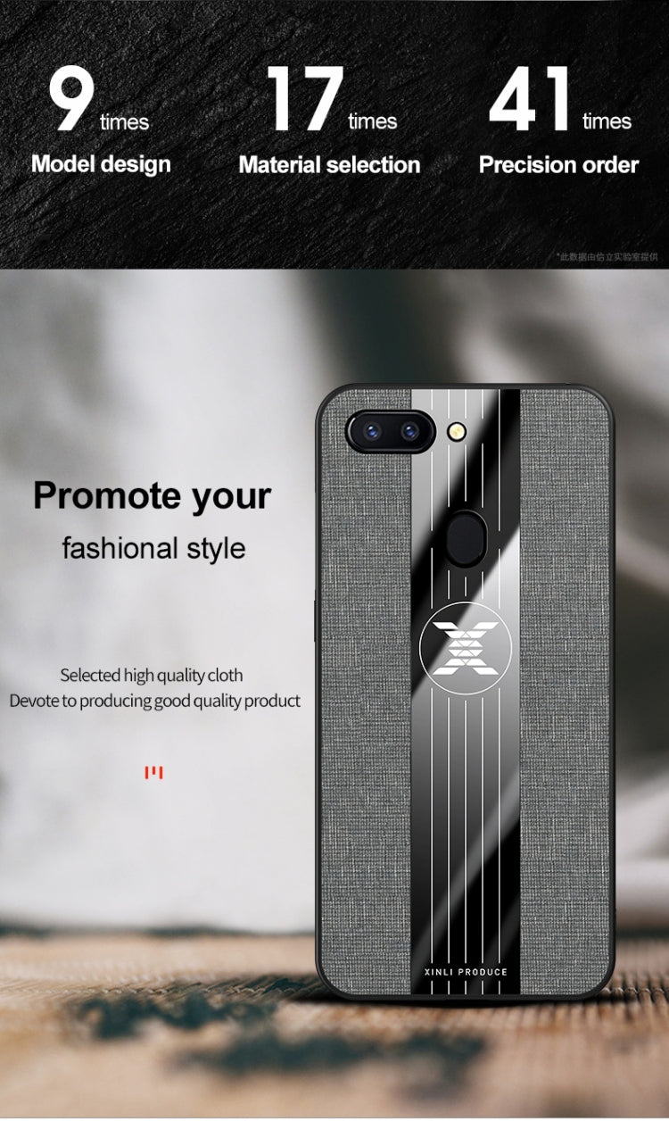 For OPPO R15 Dream Mirror Edition XINLI Stitching Cloth Textue Shockproof TPU Protective Case