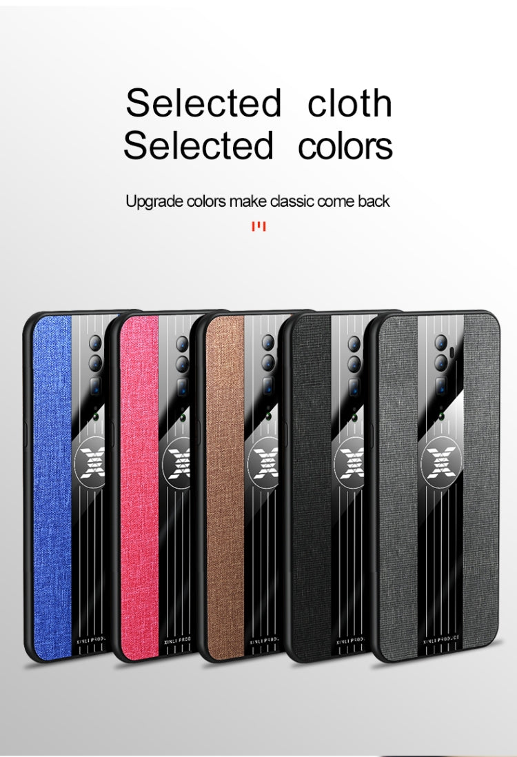 For OPPO Reno Z XINLI Stitching Cloth Textue Shockproof TPU Protective Case