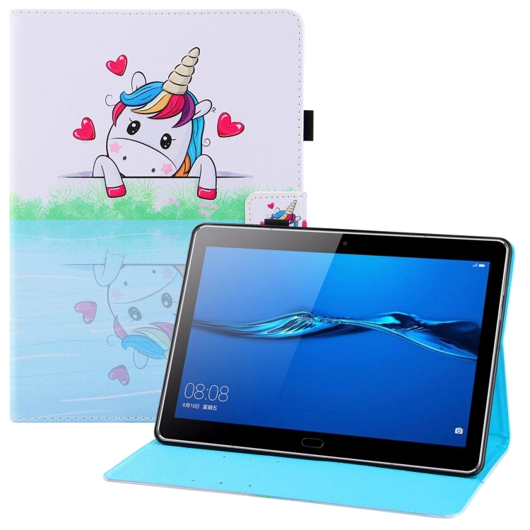 For Huawei MediaPad M3 Lite 10 Colored Drawing Horizontal Flip PU Leather Case with Holder & Card Slots & Wallet & Sleep / Wake-up Function