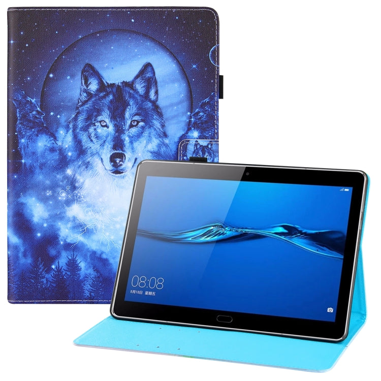 For Huawei MediaPad M3 Lite 10 Colored Drawing Horizontal Flip PU Leather Case with Holder & Card Slots & Wallet & Sleep / Wake-up Function