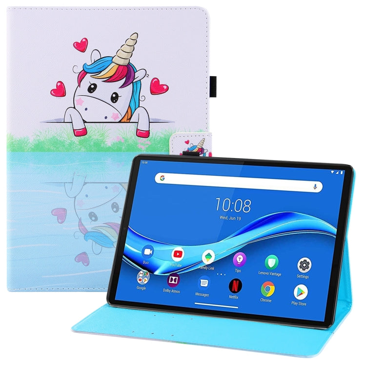 For Lenovo Tab M10 TB-X306F Colored Drawing Horizontal Flip PU Leather Case with Holder & Card Slots & Wallet & Sleep / Wake-up Function