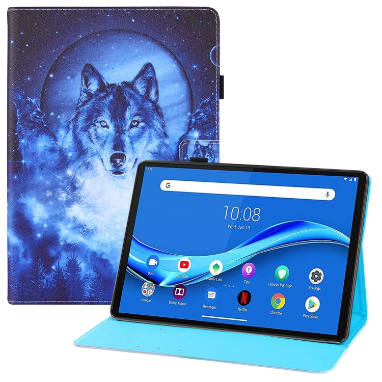 For Lenovo Tab M10 TB-X306F Colored Drawing Horizontal Flip PU Leather Case with Holder & Card Slots & Wallet & Sleep / Wake-up Function
