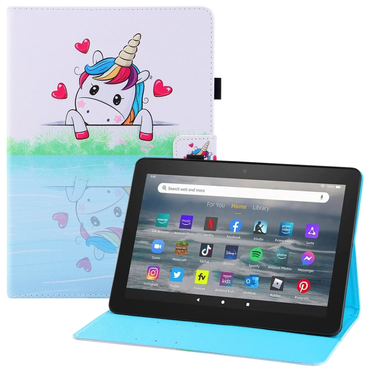 For Amazon Kindle Fire HD7 Colored Drawing Horizontal Flip PU Leather Case with Holder & Card Slots & Wallet & Sleep / Wake-up Function