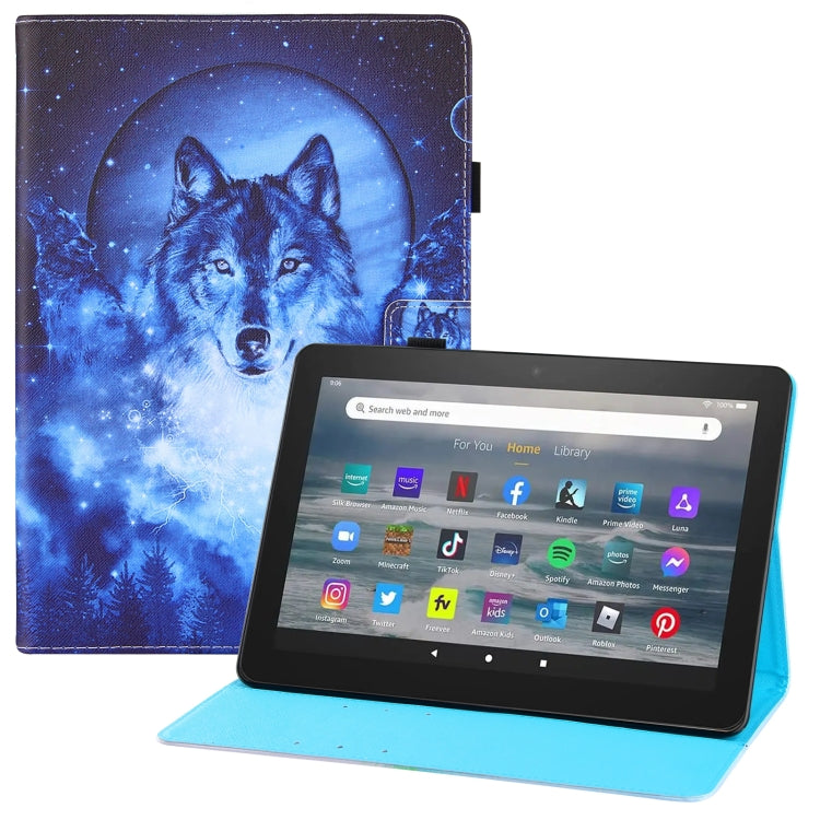 For Amazon Kindle Fire HD7 Colored Drawing Horizontal Flip PU Leather Case with Holder & Card Slots & Wallet & Sleep / Wake-up Function