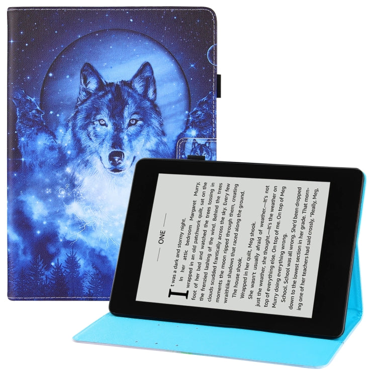 For Amazon Kindle Paperwhite 4 / 3 / 2 / 1 Colored Drawing Horizontal Flip PU Leather Case with Holder & Card Slots & Wallet & Sleep / Wake-up Function