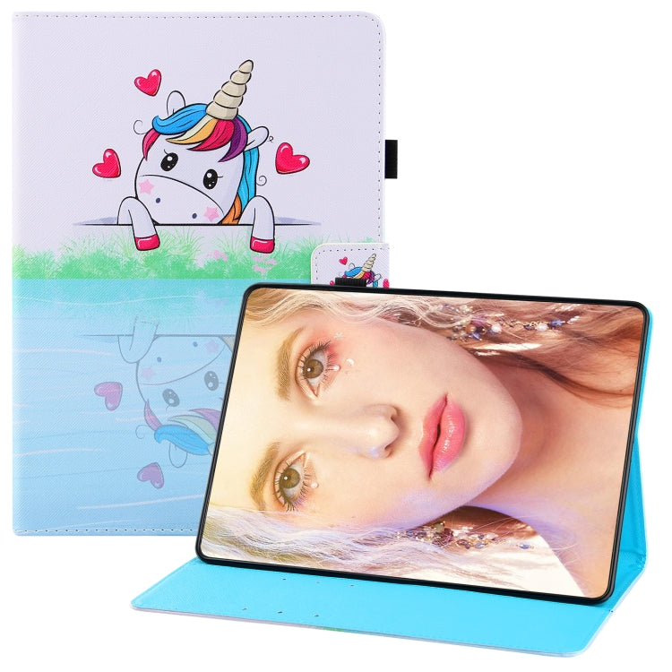 For Samsung Galaxy Tab A7 (2020) T500 Colored Drawing Horizontal Flip PU Leather Case with Holder & Card Slots & Wallet & Sleep / Wake-up Function