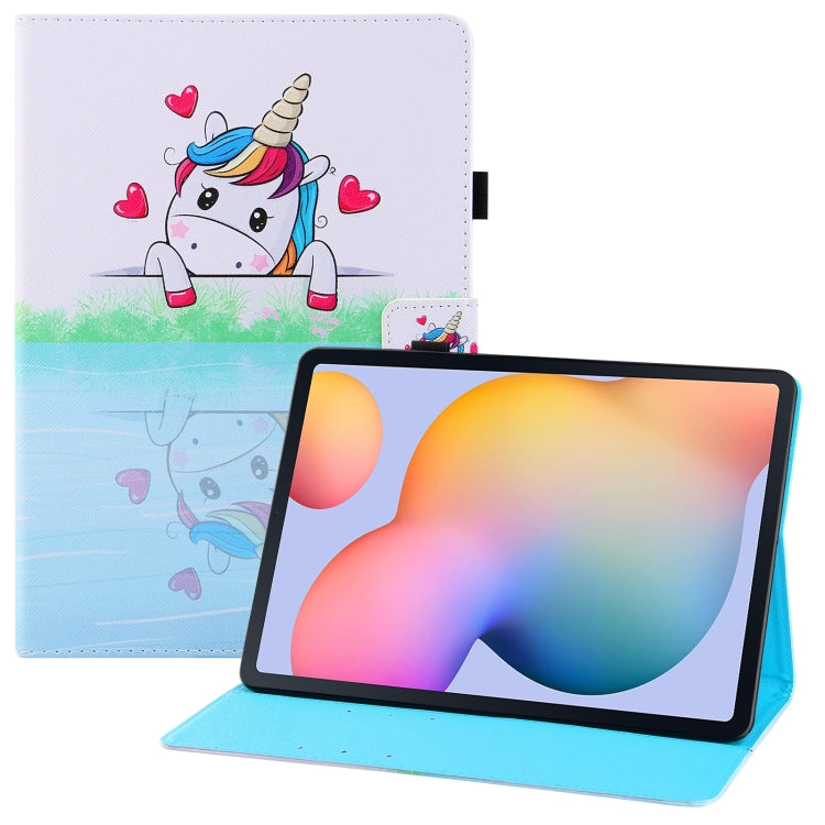 For Samsung Galaxy Tab S6 Lite P610 Colored Drawing Horizontal Flip PU Leather Case with Holder & Card Slots & Wallet & Sleep / Wake-up Function