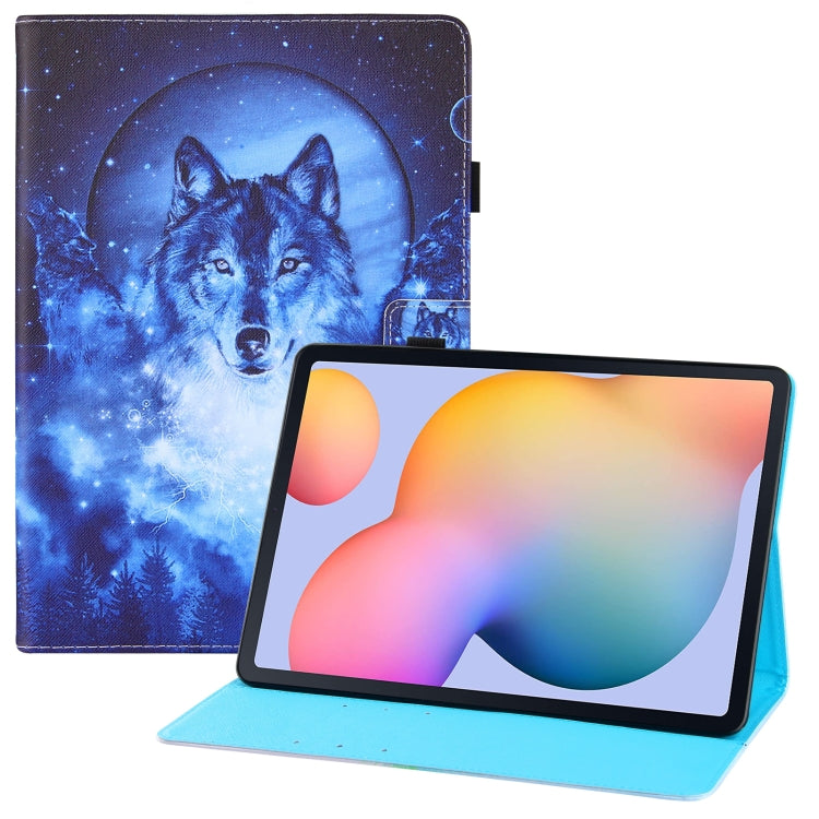 For Samsung Galaxy Tab S6 Lite P610 Colored Drawing Horizontal Flip PU Leather Case with Holder & Card Slots & Wallet & Sleep / Wake-up Function