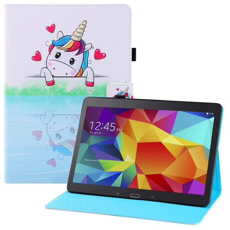 For Samsung Galaxy Tab 4 10.1 T530 Colored Drawing Horizontal Flip PU Leather Case with Holder & Card Slots & Wallet & Sleep / Wake-up Function