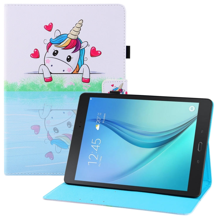 For Samsung Galaxy Tab A 9.7 T550 Colored Drawing Horizontal Flip PU Leather Case with Holder & Card Slots & Wallet & Sleep / Wake-up Function