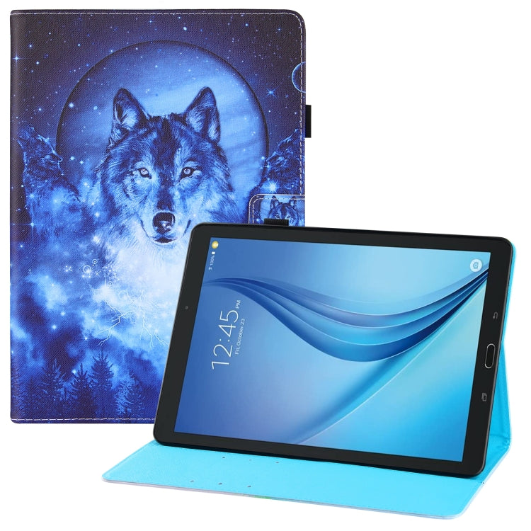 For Samsung Galaxy Tab E 9.6 T560 Colored Drawing Horizontal Flip PU Leather Case with Holder & Card Slots & Wallet & Sleep / Wake-up Function