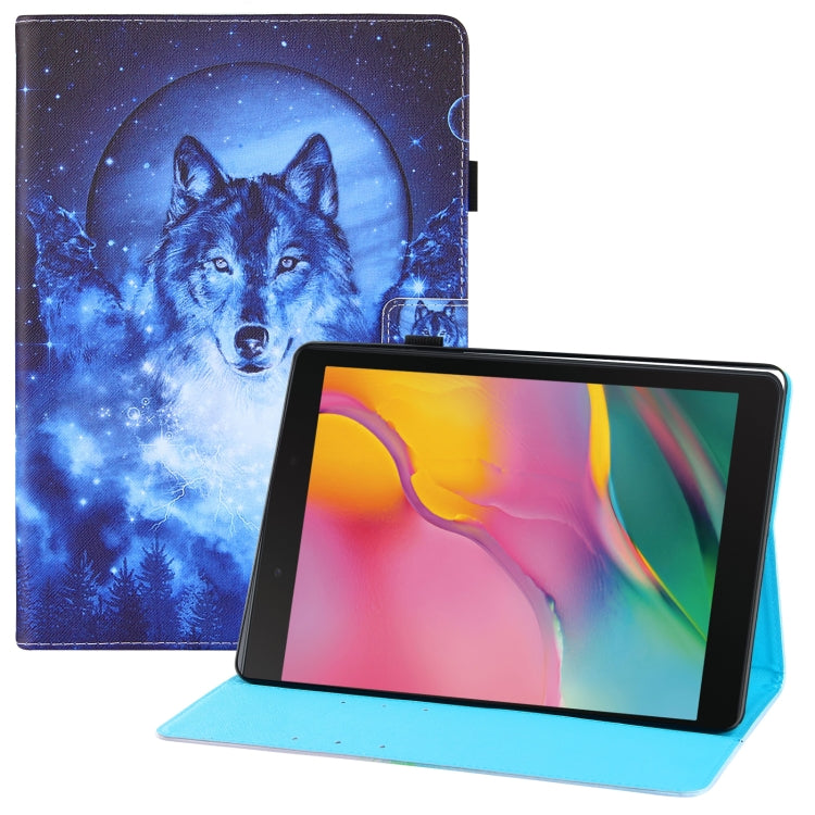 For Samsung Galaxy Tab A 10.5 T590 T595 Colored Drawing Horizontal Flip PU Leather Case with Holder & Card Slots & Wallet & Sleep / Wake-up Function
